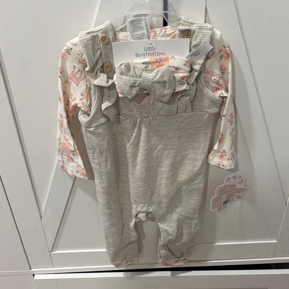 Little Beginnings Baby Outfit with Floral Accents